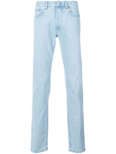 Givenchy Logo Panel Straight Leg Jeans In Blue