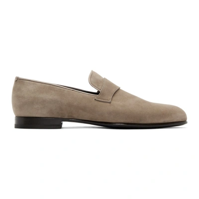 Brioni Taupe Suede Penny Loafers In 2800 Taupe