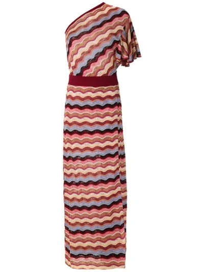 Cecilia Prado One Shoulder Long Dress In Multicolour