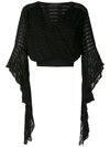 Cecilia Prado Wrap Style Knitted Blouse In Black