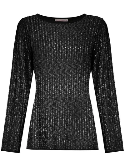 Cecilia Prado Wave Pattern Knitted Top In Black
