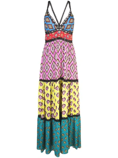 Alice And Olivia Carla Kranendonk X Alice + Olivia Karolina Paneled High-low Dress In Multi-colour