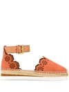 See By Chloé Embroidered Flower Espadrilles In Neutrals