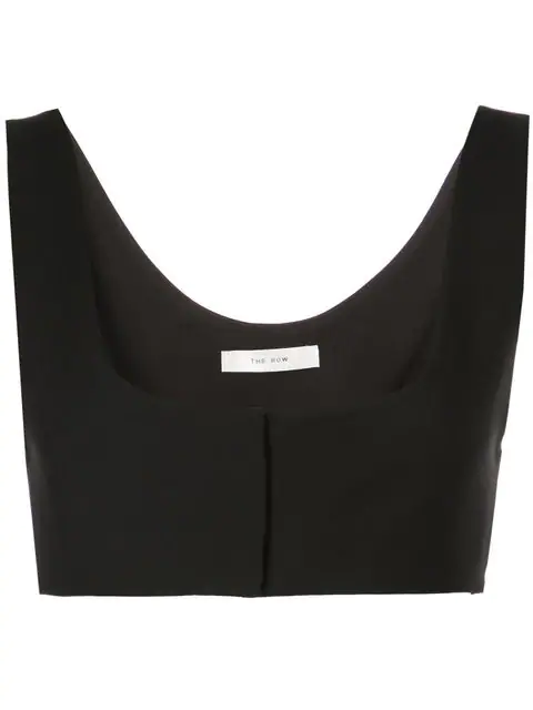The Row Grazia Cropped Wool-Blend Top In Blk | ModeSens