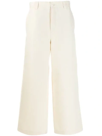 Sunnei Wide Leg Trousers In Neutrals