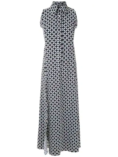 Amir Slama Sleeveless Diamond Shirt Dress In Black