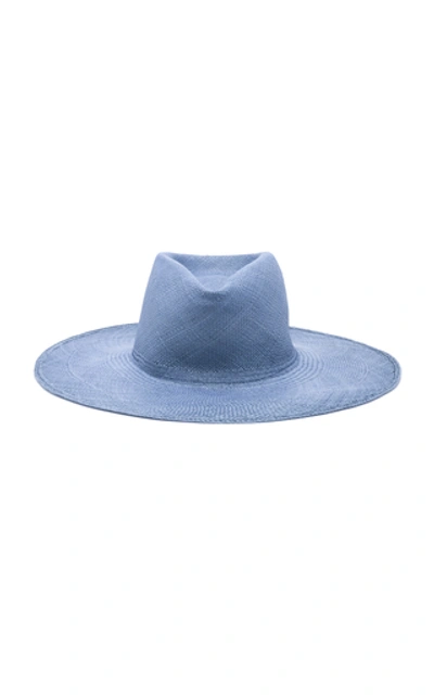 Clyde Pinch Straw Panama Hat In Blue
