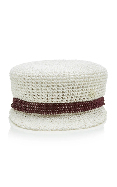 Maison Michel Abby Cord Cap In Neutral