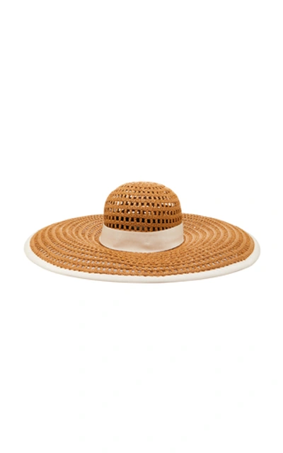 Eugenia Kim Sunny Ribbon-trimmed Crocheted Sunhat In Neutral