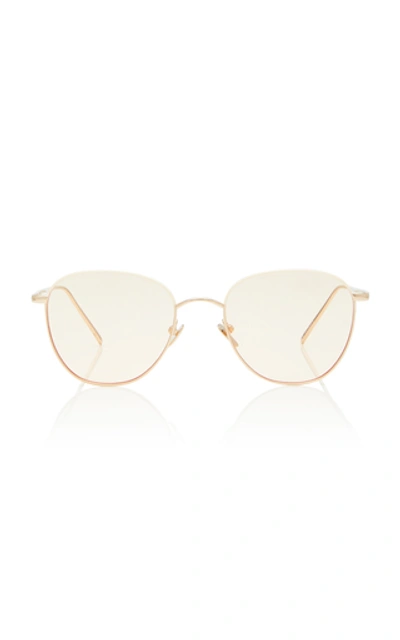 Linda Farrow Gold-tone Metal Aviator Sunglasses