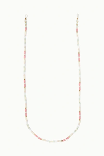 Roxanne Assoulin Bahamas Enamel And Gold-tone Sunglasses Chain In Pink