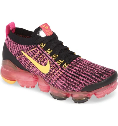 Nike Women's Air Vapormax Flyknit Low-top Trainers In Laser Fuchsia/ Orange/ Black