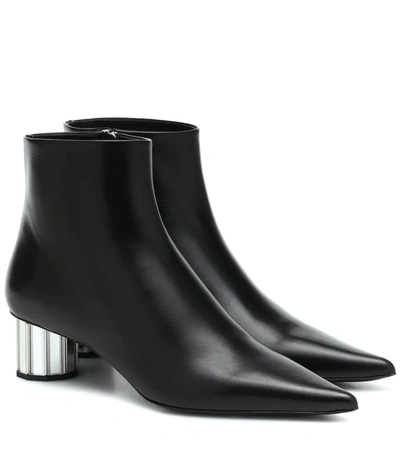 Proenza Schouler Leather Pointed Mirror-heel Booties, Black