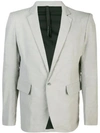 Poème Bohèmien Single Button Blazer In Grey