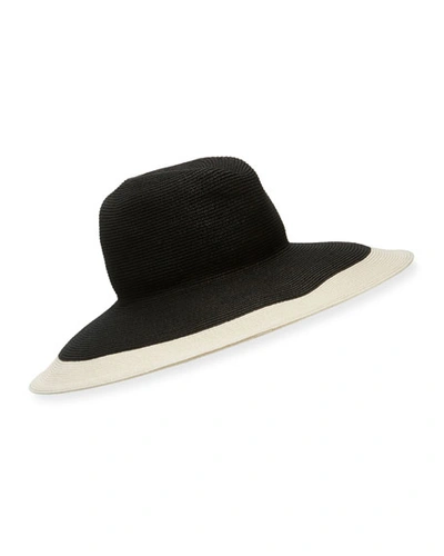 Kokin New Look Gangster Two-tone Fedora Hat In Black/ivory