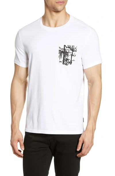 John Varvatos Men's Bayfront Short-sleeve T-shirt W/ Printed Chest Pocket In White