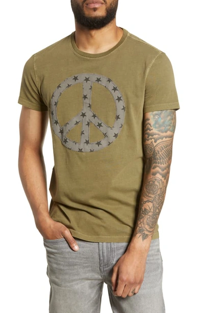 John Varvatos Men's Star Peace Sign Short-sleeve Graphic T-shirt In Olive
