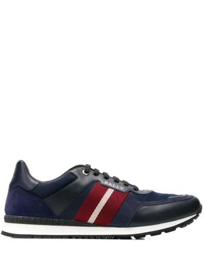 Bally Men's Aseo Multicolor Trainspotting-stripe Sneakers In Blue