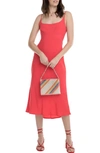 Astr Joan Scoop-neck Sleeveless Midi Dress In Vivid Red