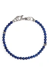 John Varvatos Skull Bead Bracelet In Blue