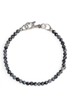 John Varvatos Skull Bead Bracelet In Black/silver