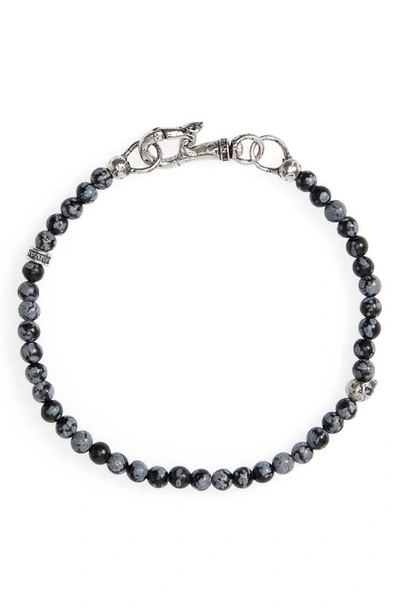 John Varvatos Skull Bead Bracelet In Black