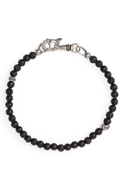 John Varvatos Skull Bead Bracelet In Black