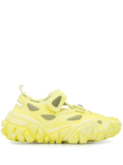Acne Studios Bolzter Bryz W Tumbled Banana Yellow In Open Velcro Sneakers