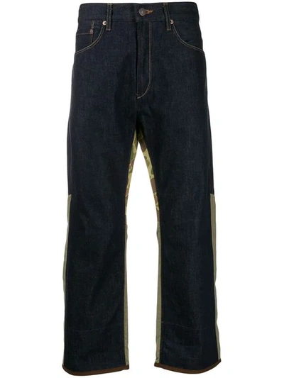 Junya Watanabe X Levi's Deconstructed Cropped Trousers In Blue