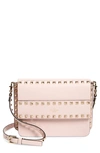 Valentino Garavani Garavani Small Rockstud Leather Shoulder Bag In Poudre (pink)