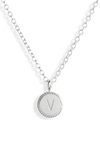 Anna Beck Initial Pendant Necklace In V - Gold/ Silver