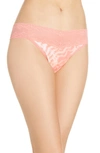 Natori Bliss Perfection Thong In Pop Peach Tie Dye Print