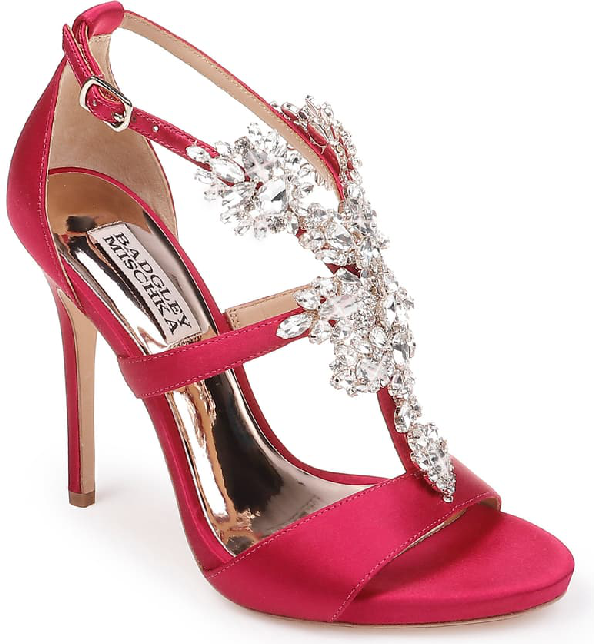 badgley mischka bridal shoes red