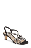Nina Noni Crystal Embellished Slingback Sandal In Black Fabric