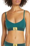 Calvin Klein Logo Bralette In Antithesis