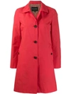 Etro Single-breasted Fitted Coat In Red
