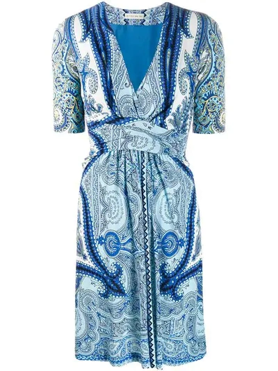 Etro Paisley Print Dress - Blue