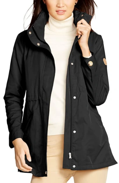 Lauren Ralph Lauren Stowaway Hood Drawstring Waist Anorak In Black