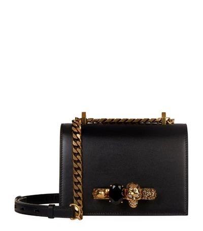 Alexander Mcqueen Small Jewelled Satchel In Nero