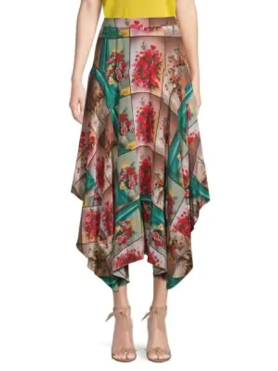 Stella Mccartney Floral High-low Maxi Skirt In Pink Multi