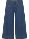 Gucci Washed Denim Wide-leg Pants In Blue