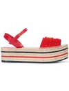 Gucci Lilibeth Gg Platform Espadrille Sandal In Red