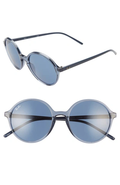 Ray Ban 53mm Round Sunglasses - Trasparent Blue/ Blue Solid