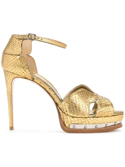 Alexander Mcqueen 'hobnail' Sandalen Mit Plateausohle - Metallisch In Metallic