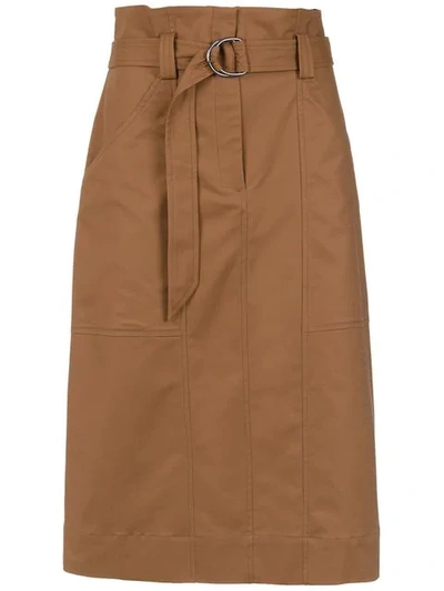Andrea Marques Clochard Midi Skirt In Brown