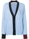 Marni Asymmetric-cuff Cashmere Cardigan In Powder Blue