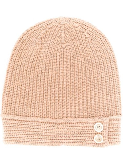 Marni Double Button Knitted Hat In 00w33 Sesame