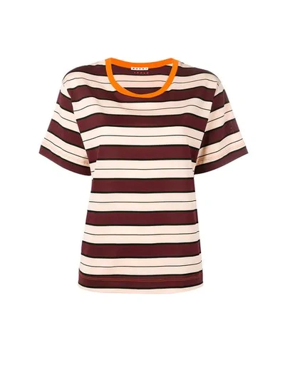 Marni Striped Pattern T-shirt In Red