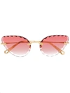 Chloé Cat Eye Framed Sunglasses In Gold