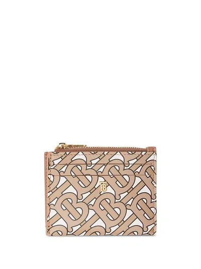 Burberry Monogram Print Coin Purse In Neutrals